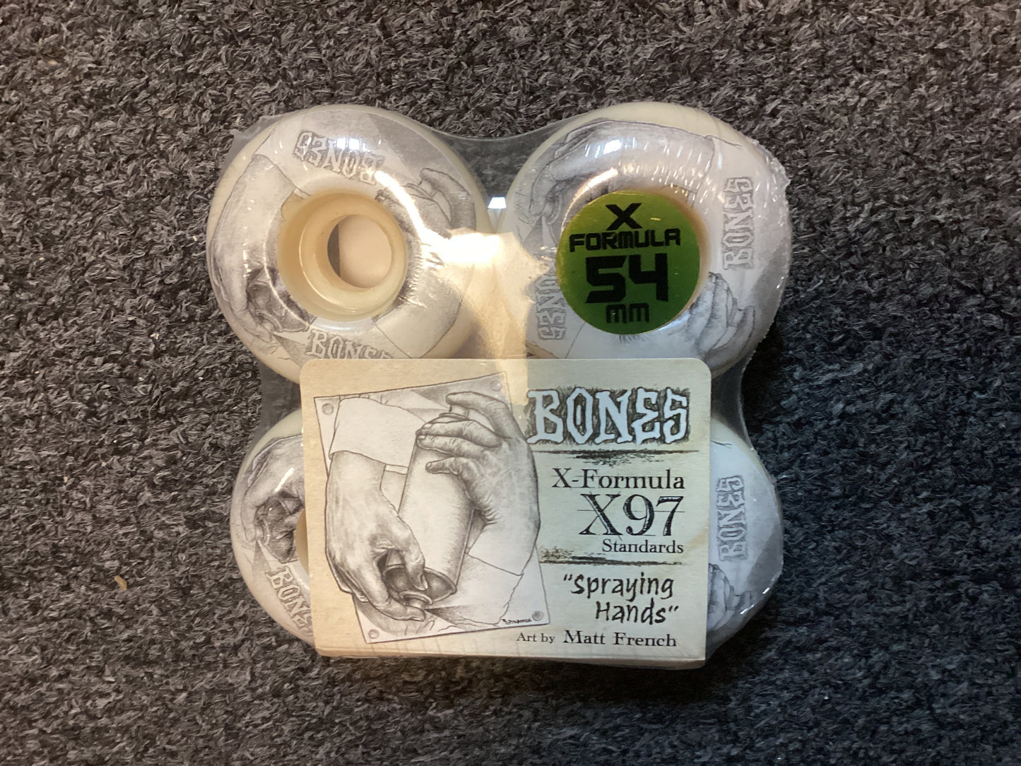 Bones Skateboard Wheels X Formula X97 54mm Spraying Hands V1 Standard