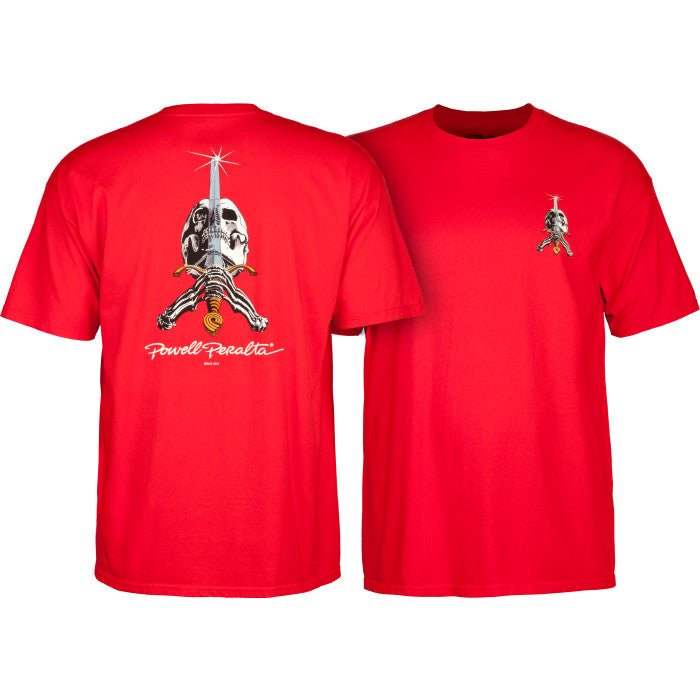 Powell Peralta Skull and Sword T Shirt Red