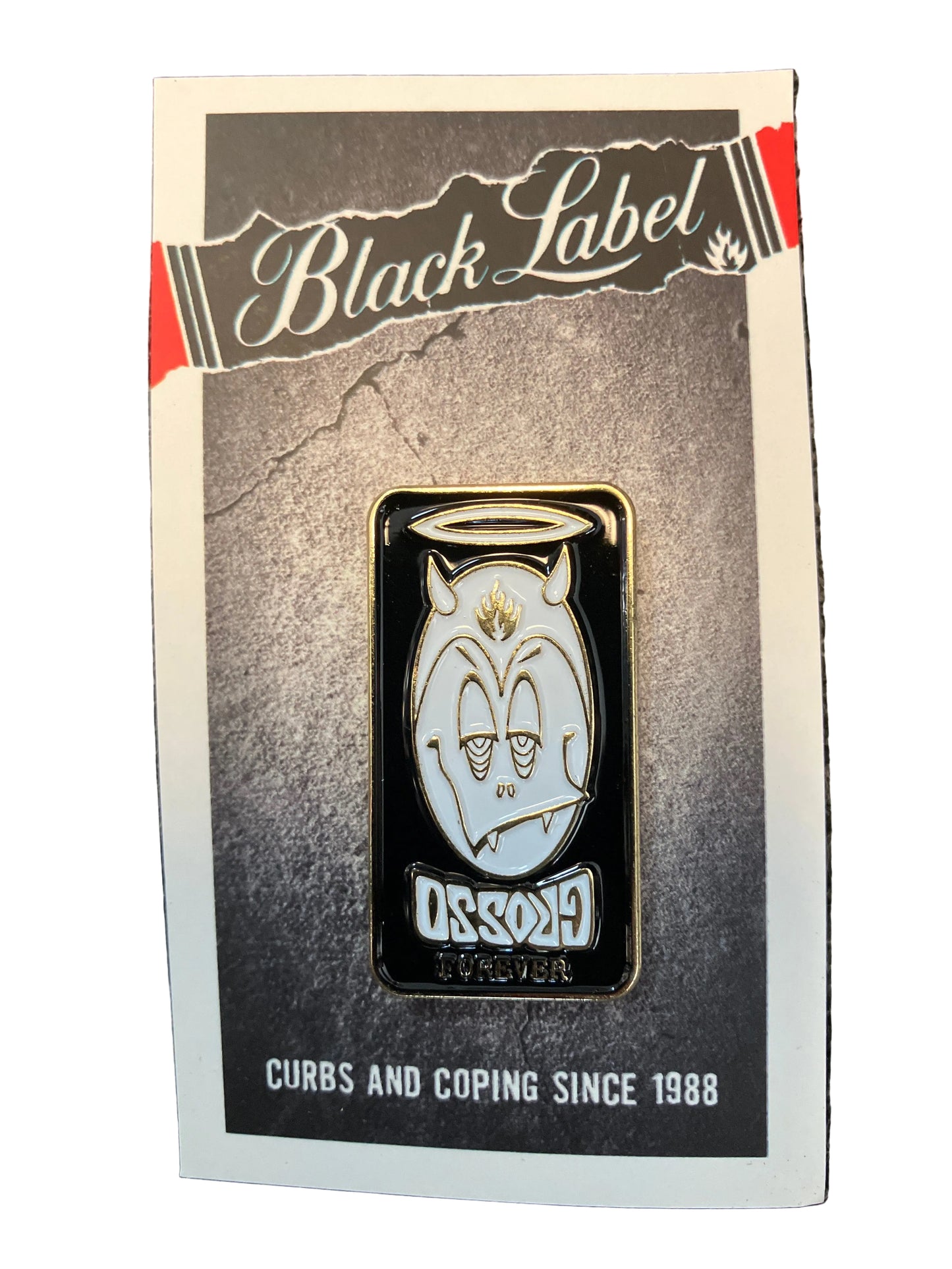 Black Label Grosso Logo enamel lapel pin