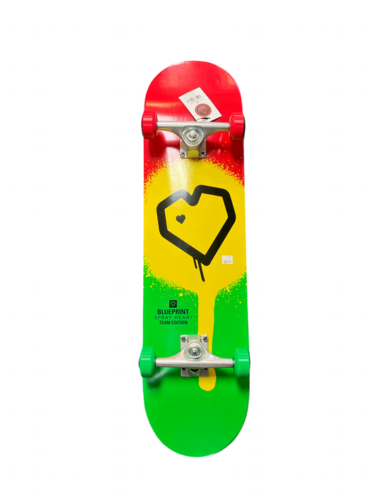 Blueprint Spray Heart Complete Rasta 8”