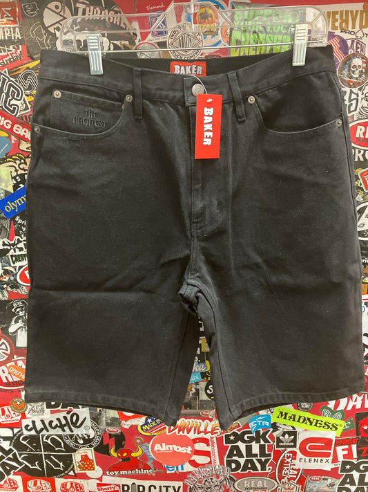Baker Black Denim Shorts