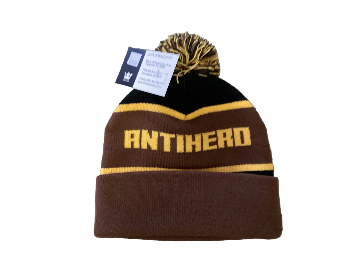 Antihero beanie ice cold Pom beanie black brown gold