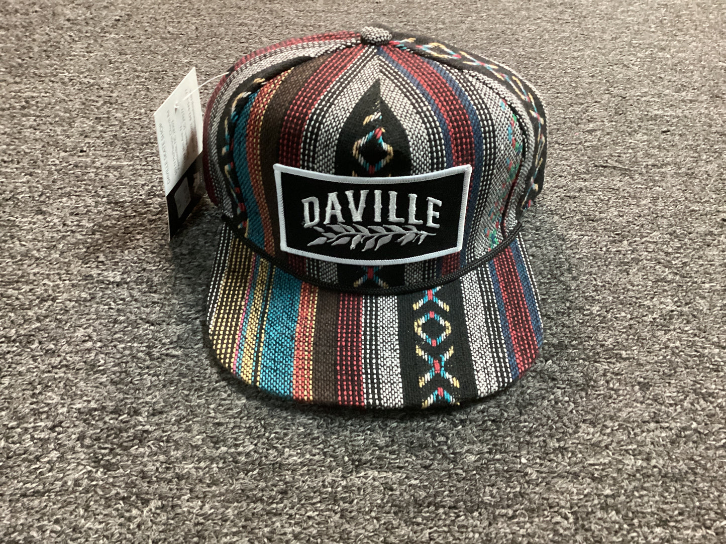 Daville hat SnapBack flat brim leaf logo Aztec