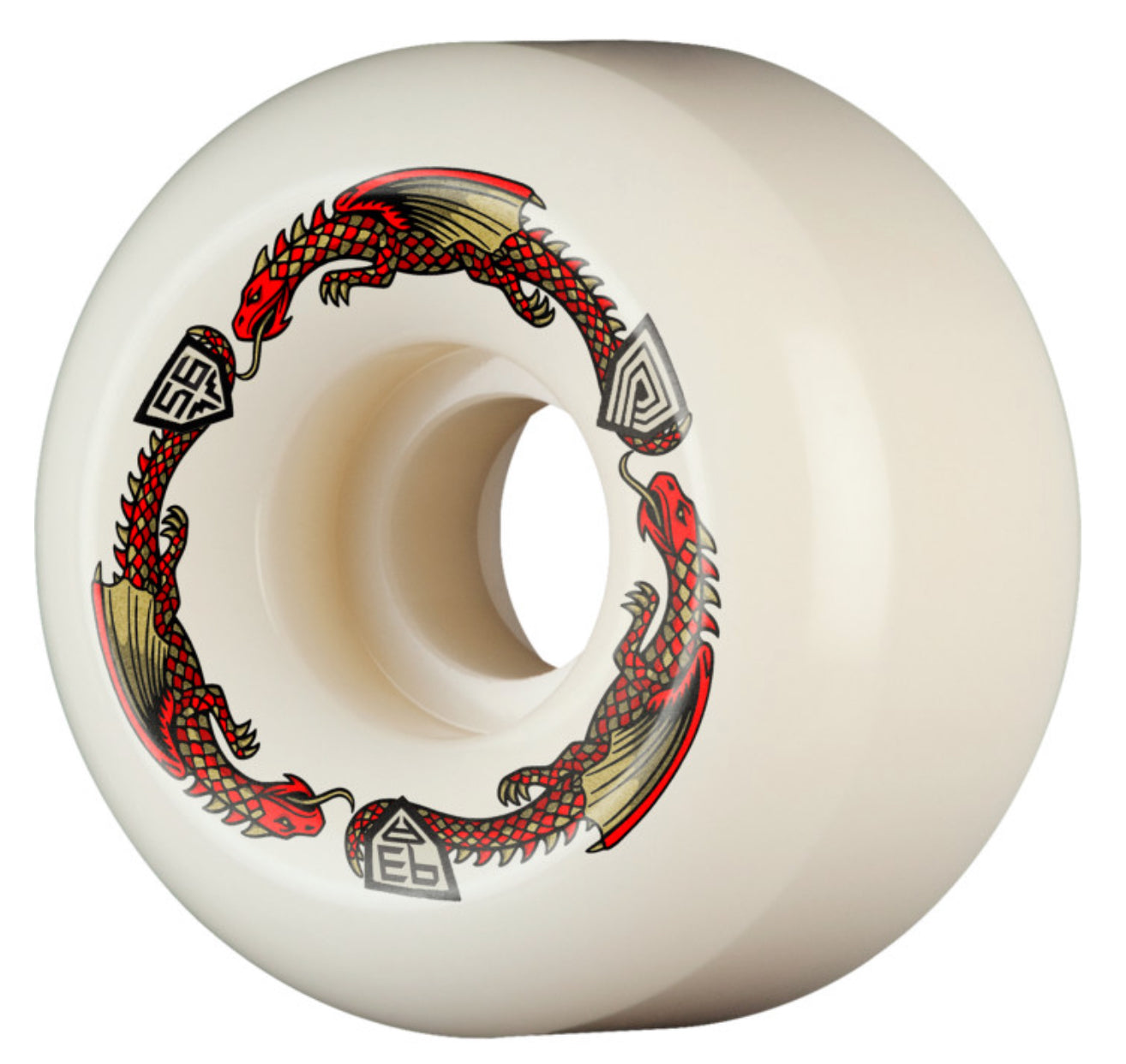 Powell Peralta Dragons 93A - V6 Symmetrical Shape - Medium Ride Patch - 56mm x 36mm 93A V6 Skateboard Wheels 4pk