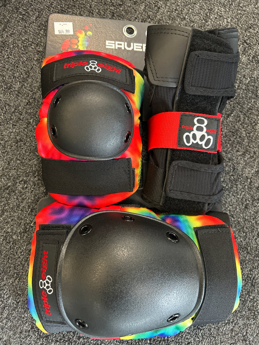 Triple Eight L pad set Saver Series Tie Dye knee elbow wrist