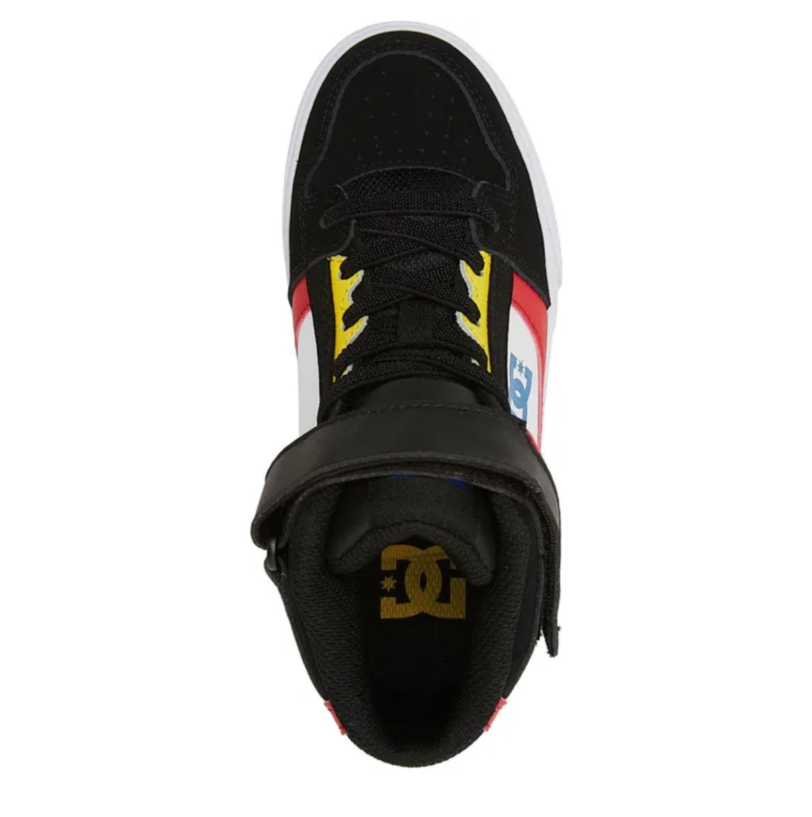 DC Pure High Top EV Kids Shoe Black/White/Red