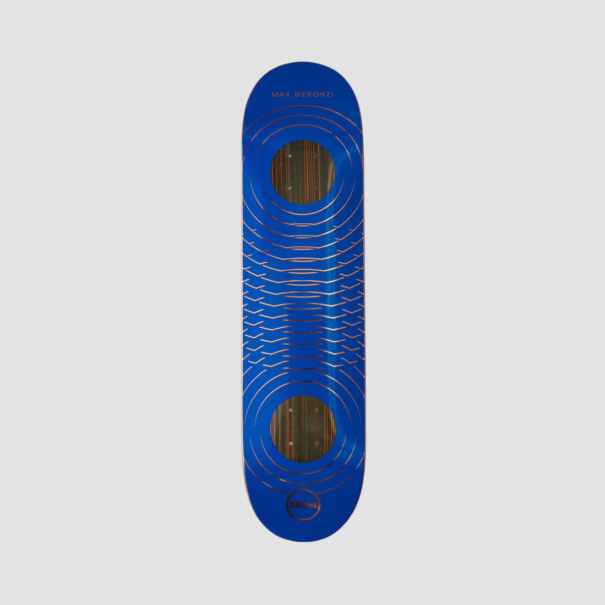 ALMOST KNOCK OUT RINGS IMPACT SKATEBOARD DECK MAX BLUE DECK 8"