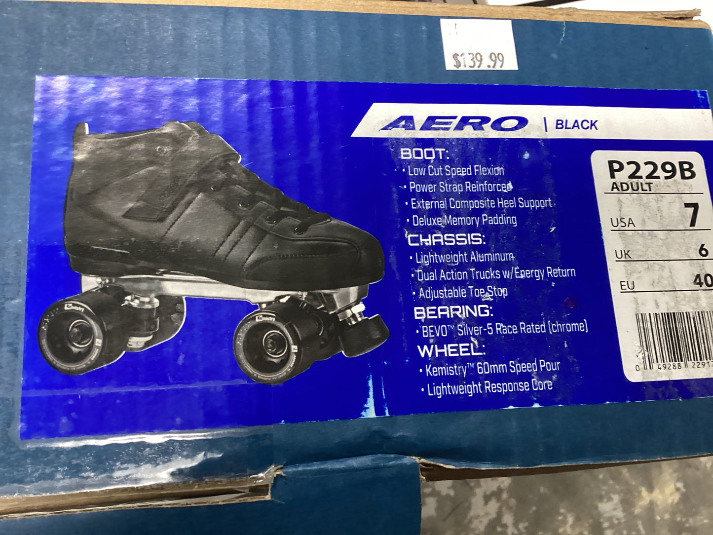Pacer roller skates Aero Black size 7