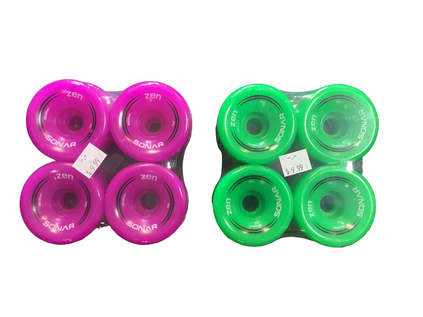 Sonar Zen wheels for roller skates 85A 62mm x 32mm Outdoor recreation , trail skating set of 8 choose color