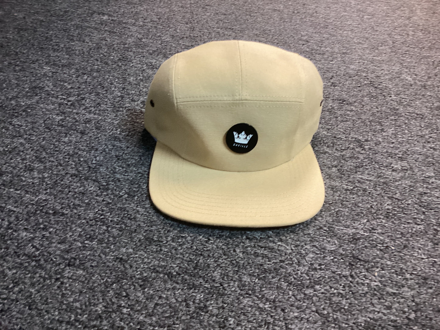 Daville hat buckle strap camper crown logo khaki