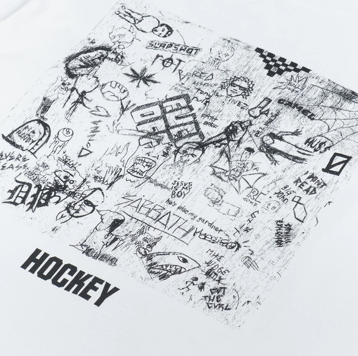 Hockey Desk Carve Graphic Long-Sleeve Shirt White Size Large