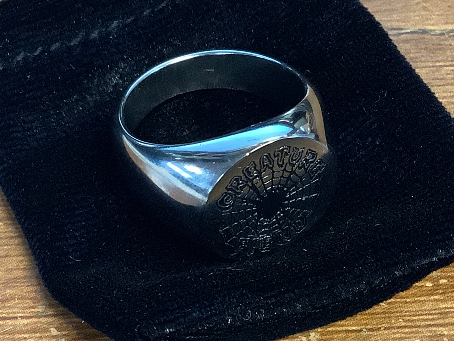 Creature Ring Web silver & black OS