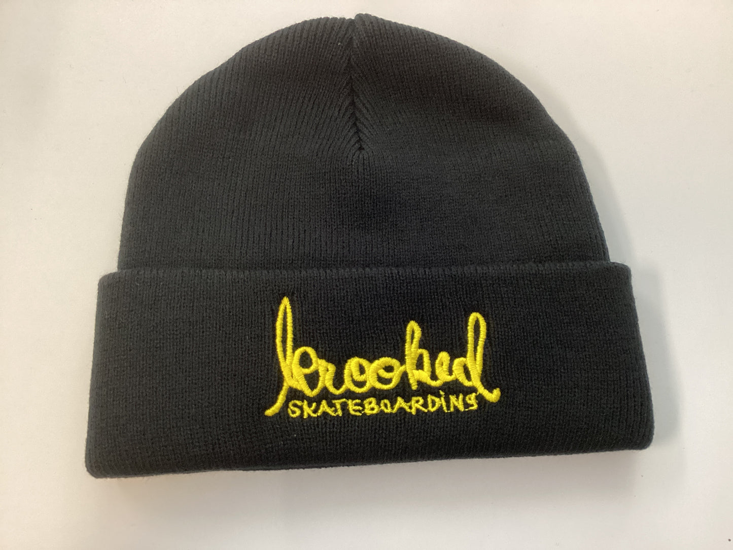 Krooked Beanie Skript Cuff BLACK/YELLOW hat