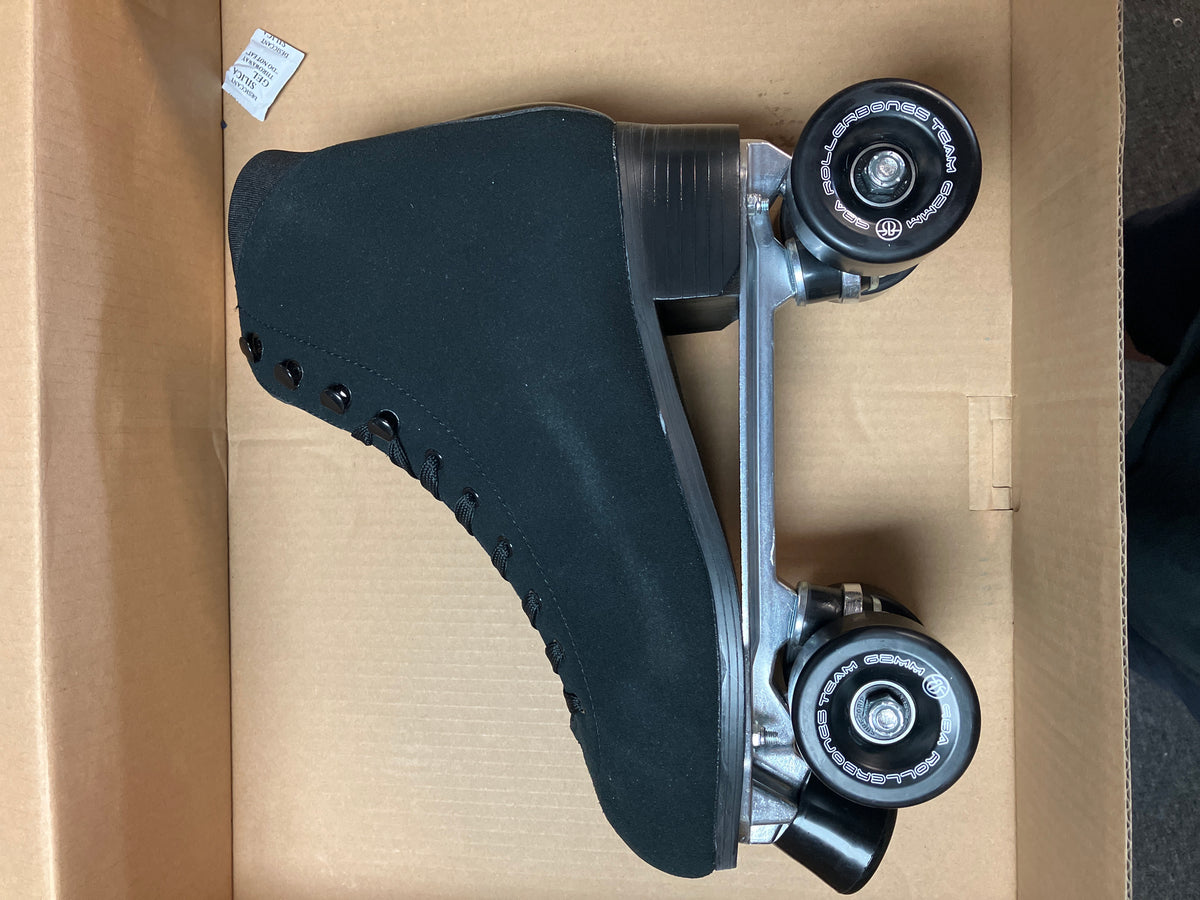 Pacer Slider Team Suede Black Skates with Roller Bones 98A