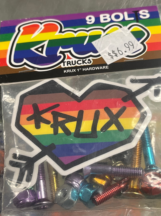 Krux 9 Bolts Multicolored Hardware 1” Phillips