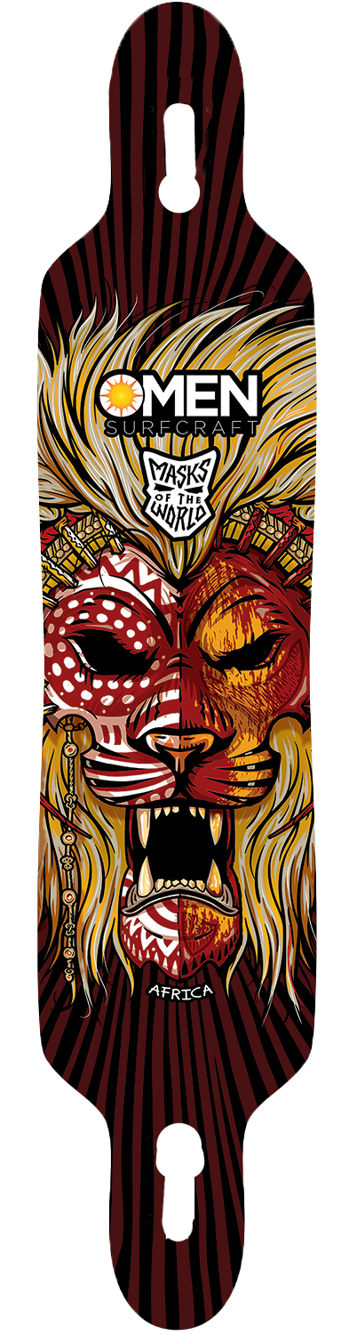 Omen Africa Mask 41.5" Drop Through with Flex Longboard Custom Complete
