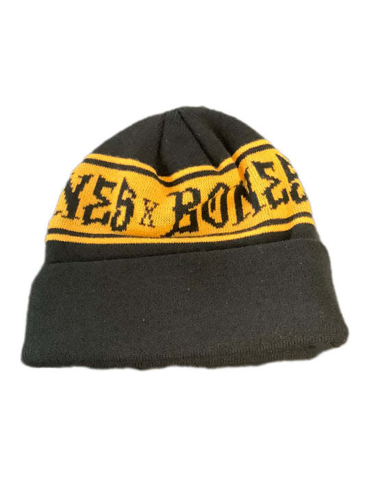 Bones Black and Gold stripes Beanie Hat