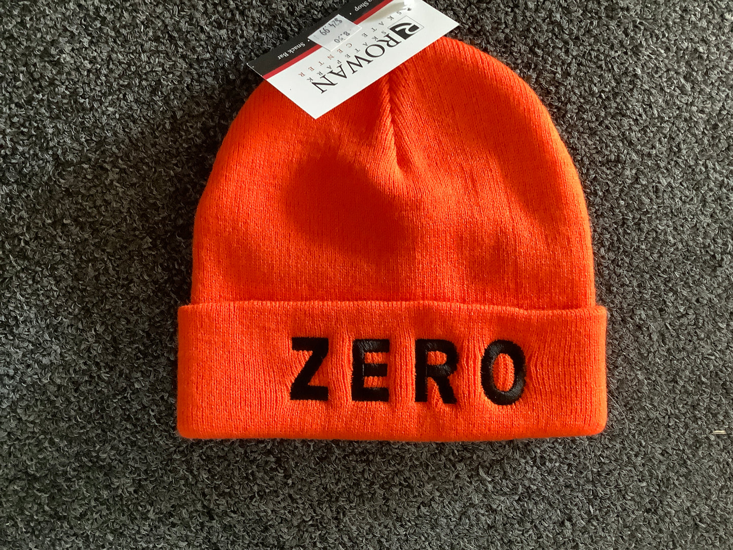 Zero beanie bold embroidery orange hat