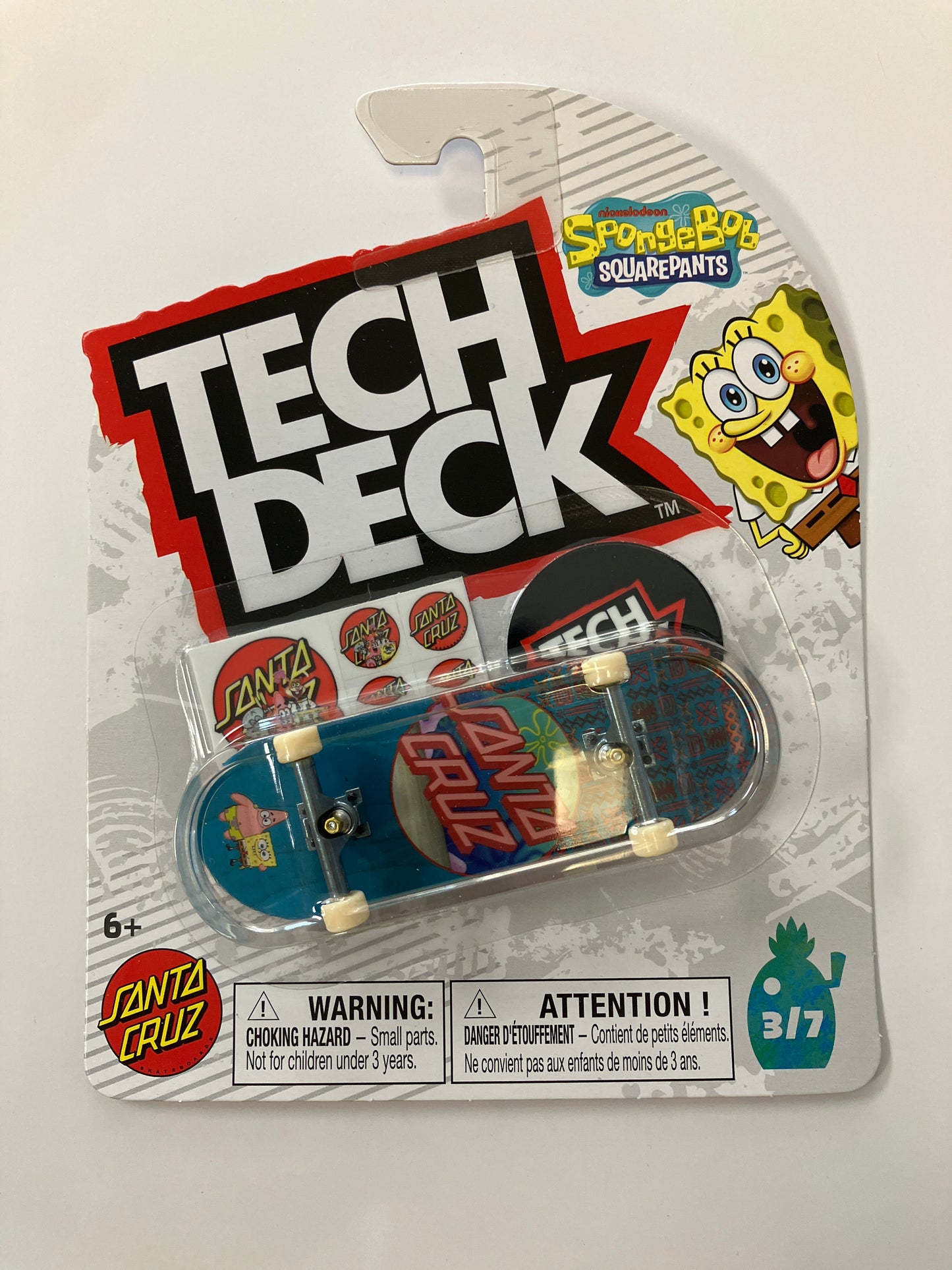 Tech Deck fingerboard Santa Cruz x Sponge Bob Square Dot Logo 3/7