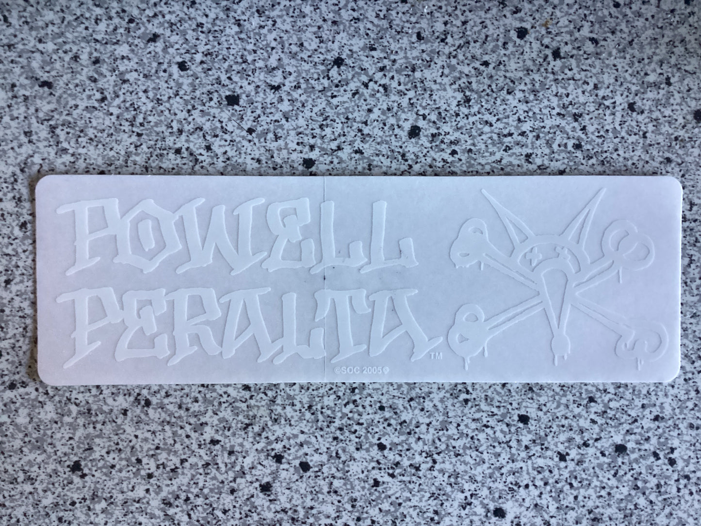 Powell Peralta White Clear Sticker 7”