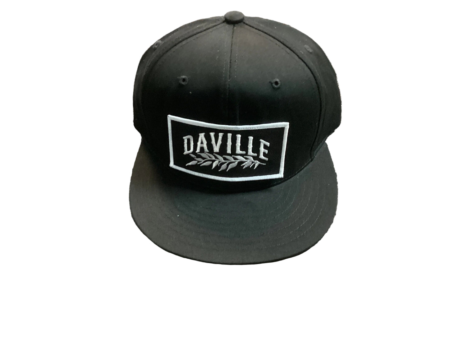 Daville hat SnapBack flat brim leaf logo black