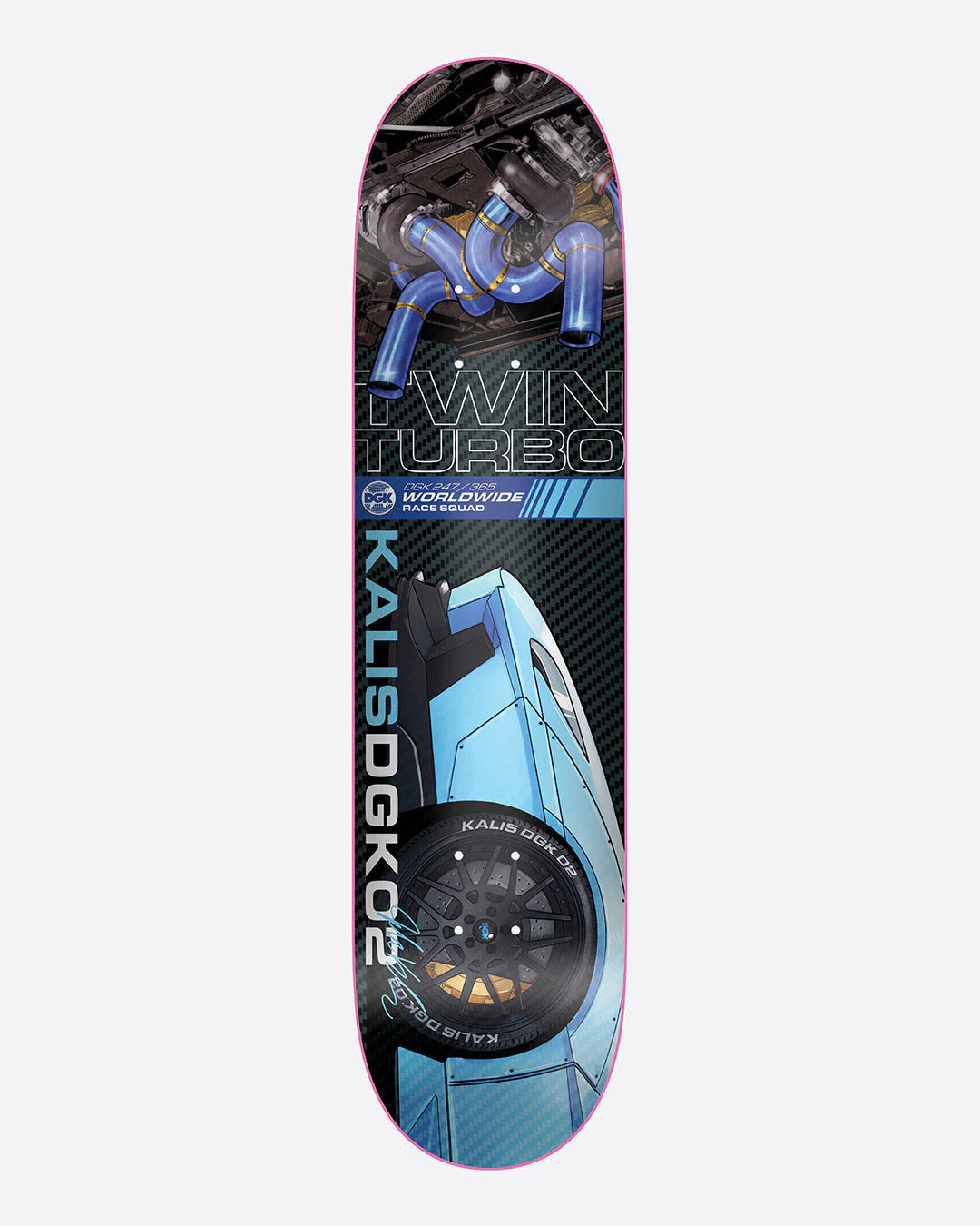 DGK PRO Skateboard Deck 7.8” Twin Turbo Kalis