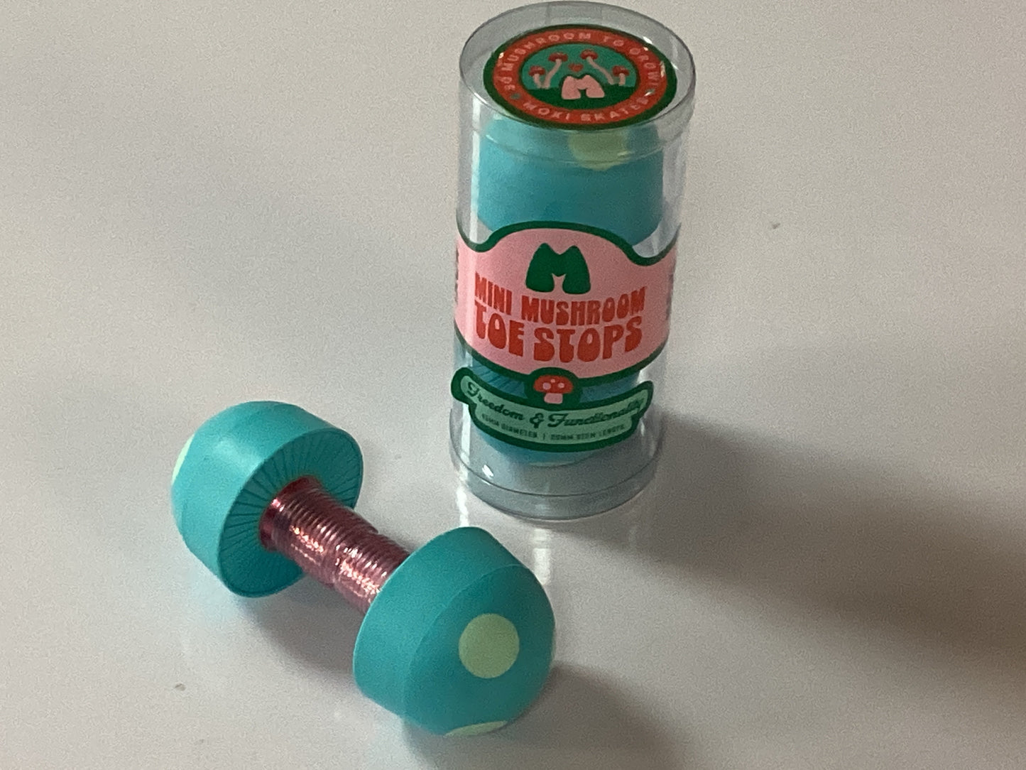 Moxi Toe Stops Mini Mushroom Teal for roller skates