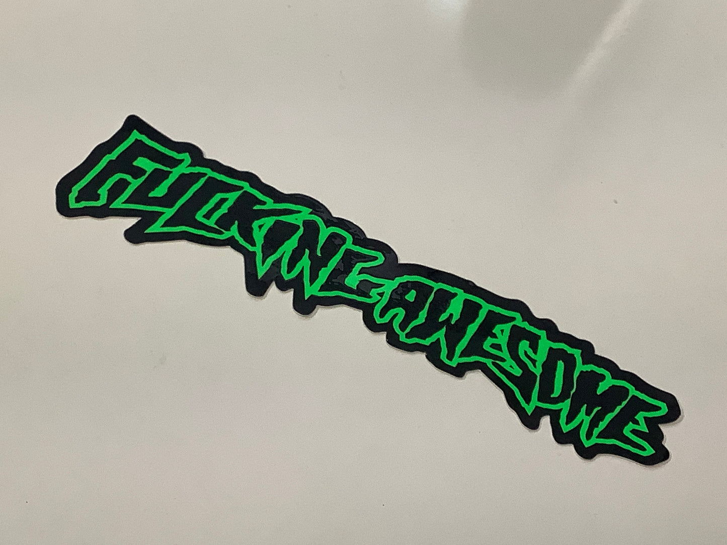 Fucking Awesome Sticker Logo Black Green 9.5”x2.5”