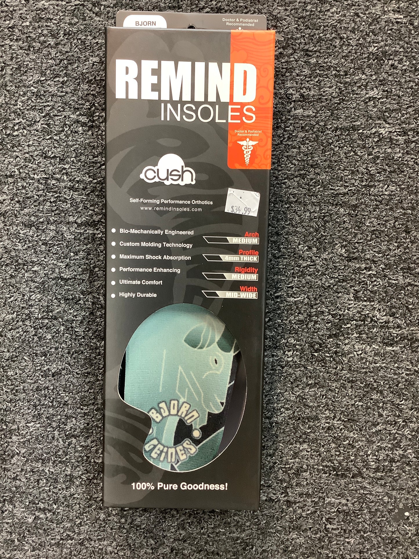 Remind Insoles CUSH Bjorn Ceines Shoe Insoles 8 - 8 1/2