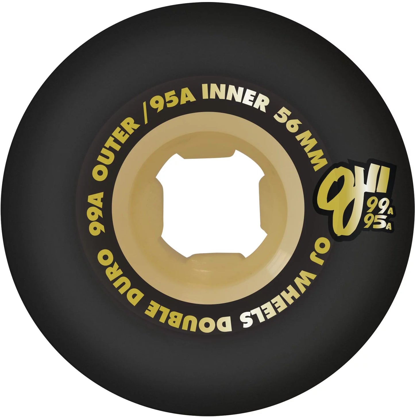 OJ 58mm Double Duro Black Gum Mini Combo 99a/95a OJ Skateboard Wheels
