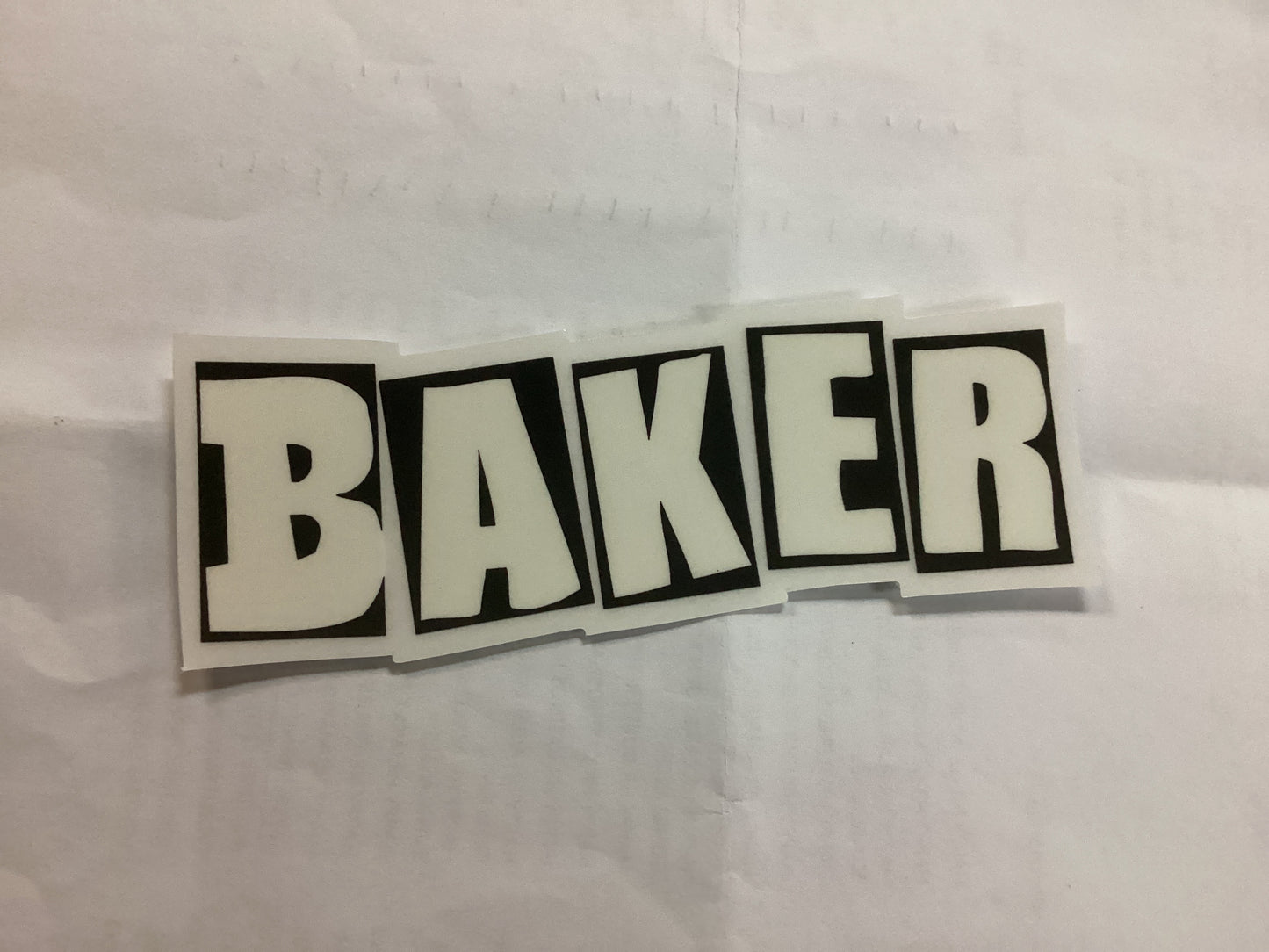Baker Sticker Brand Logo SM Decal blk / wht 2x4