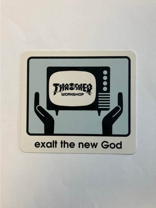 Alien Workshop X Thrasher sticker Exalt the New God 4”