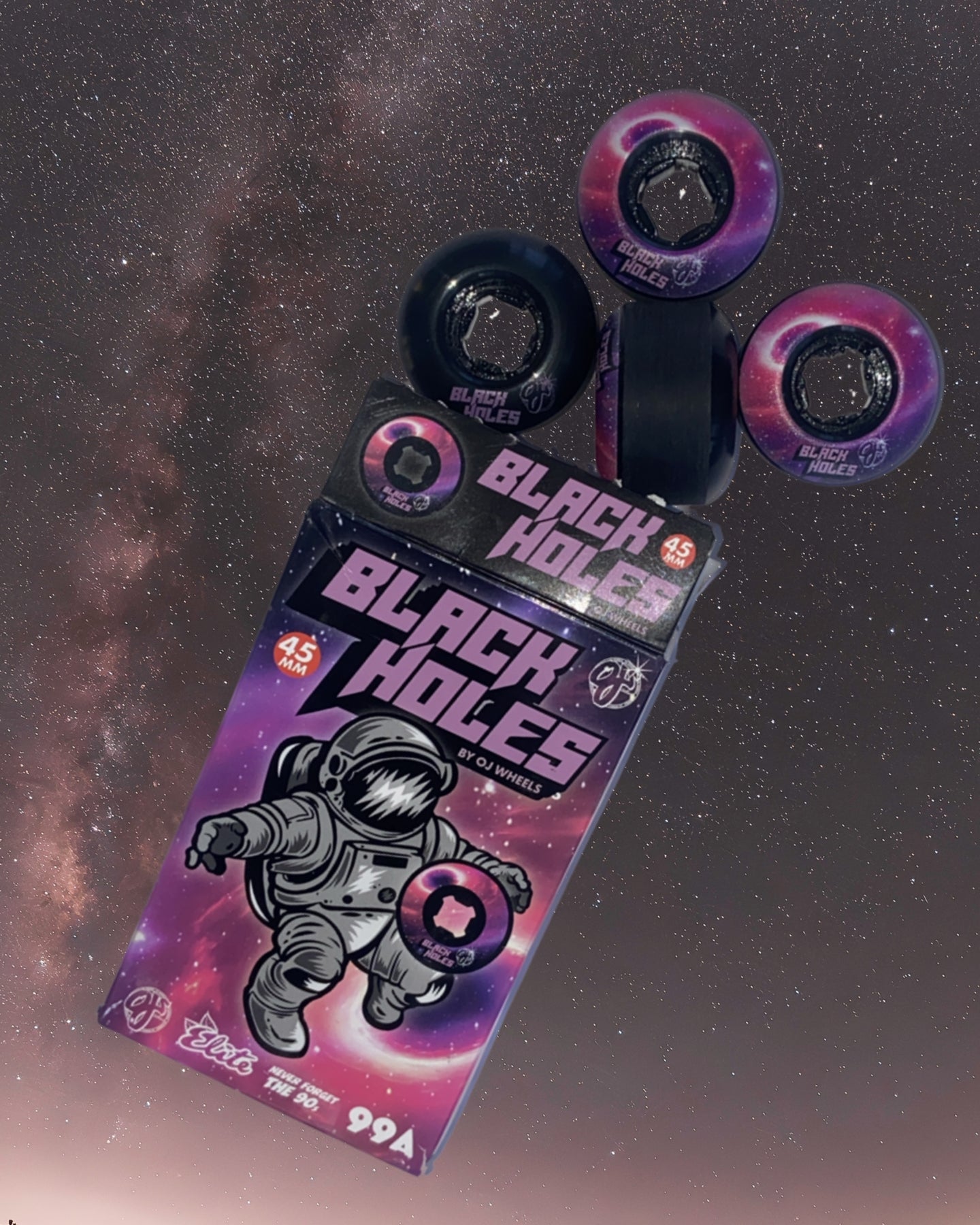 OJ 45mm skateboard wheels Black Holes Mini Chubbies Black 99a