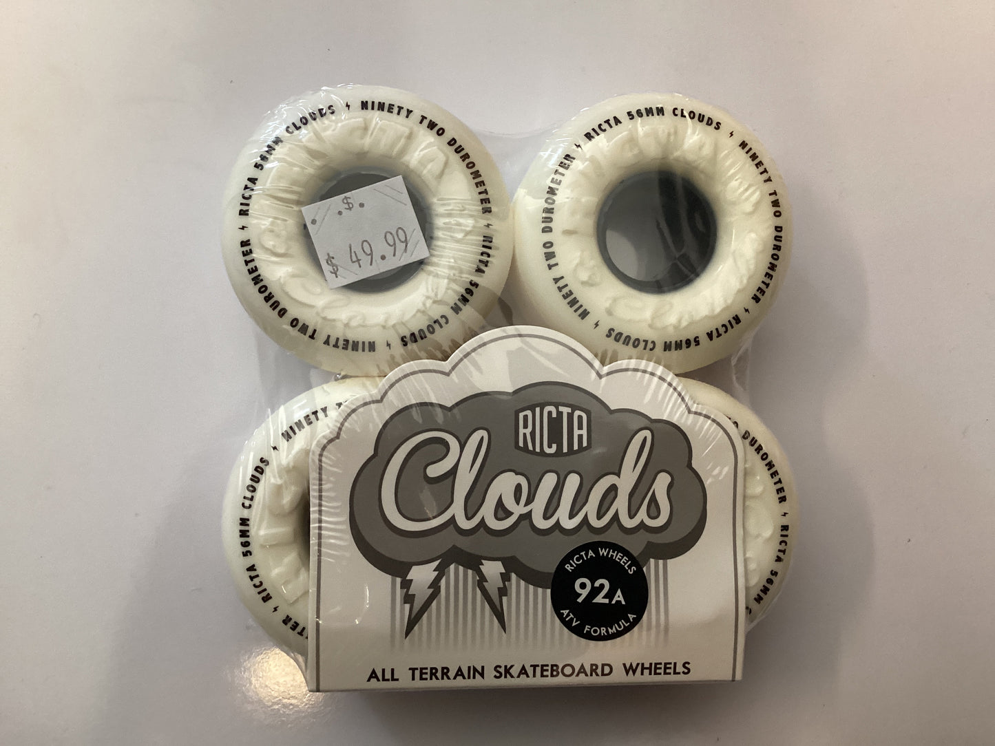 Ricta CLOUDS Skateboard Wheels 56mm 92A white black