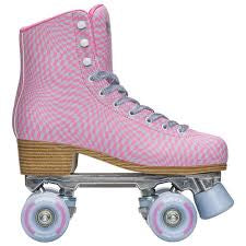 Impala Roller Skates Wavy Checker With pink Fame Wheels Size 8