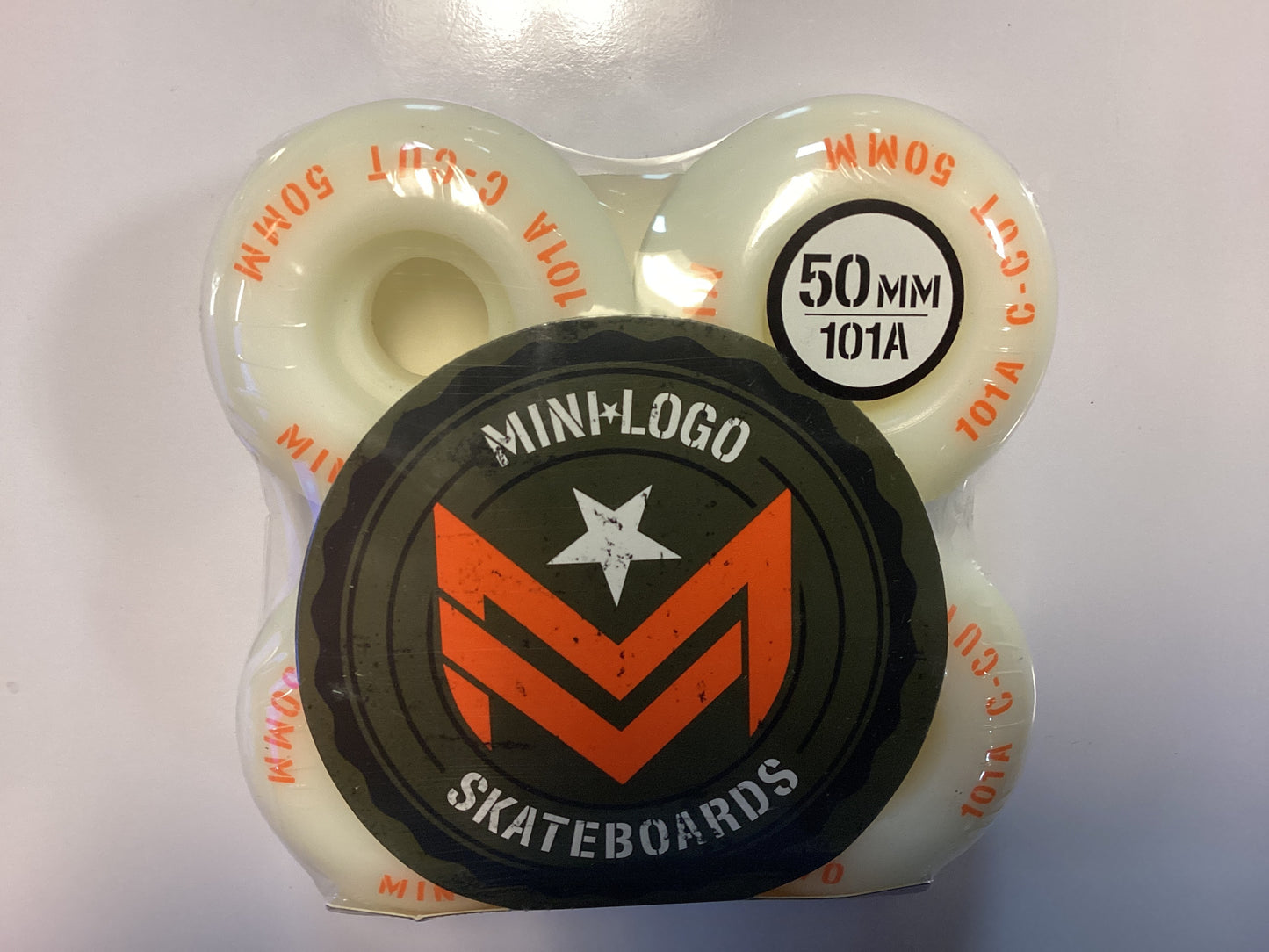 Mini Logo Wheels 50mm 101A C-Cut White