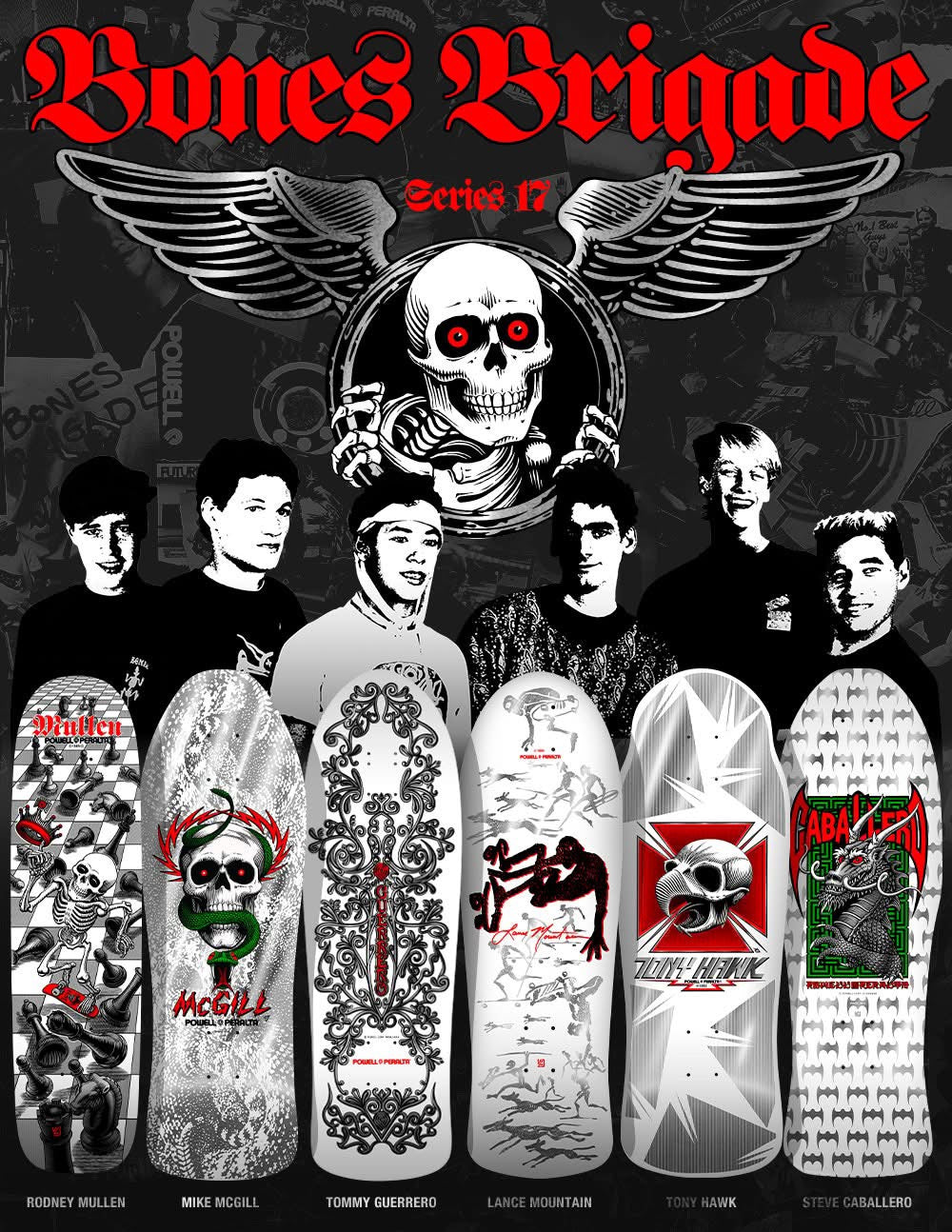 Powell Peralta Bones Brigade Series 17 WHITE LANCE MOUNTAIN Skateboard Deck Reissue 2026