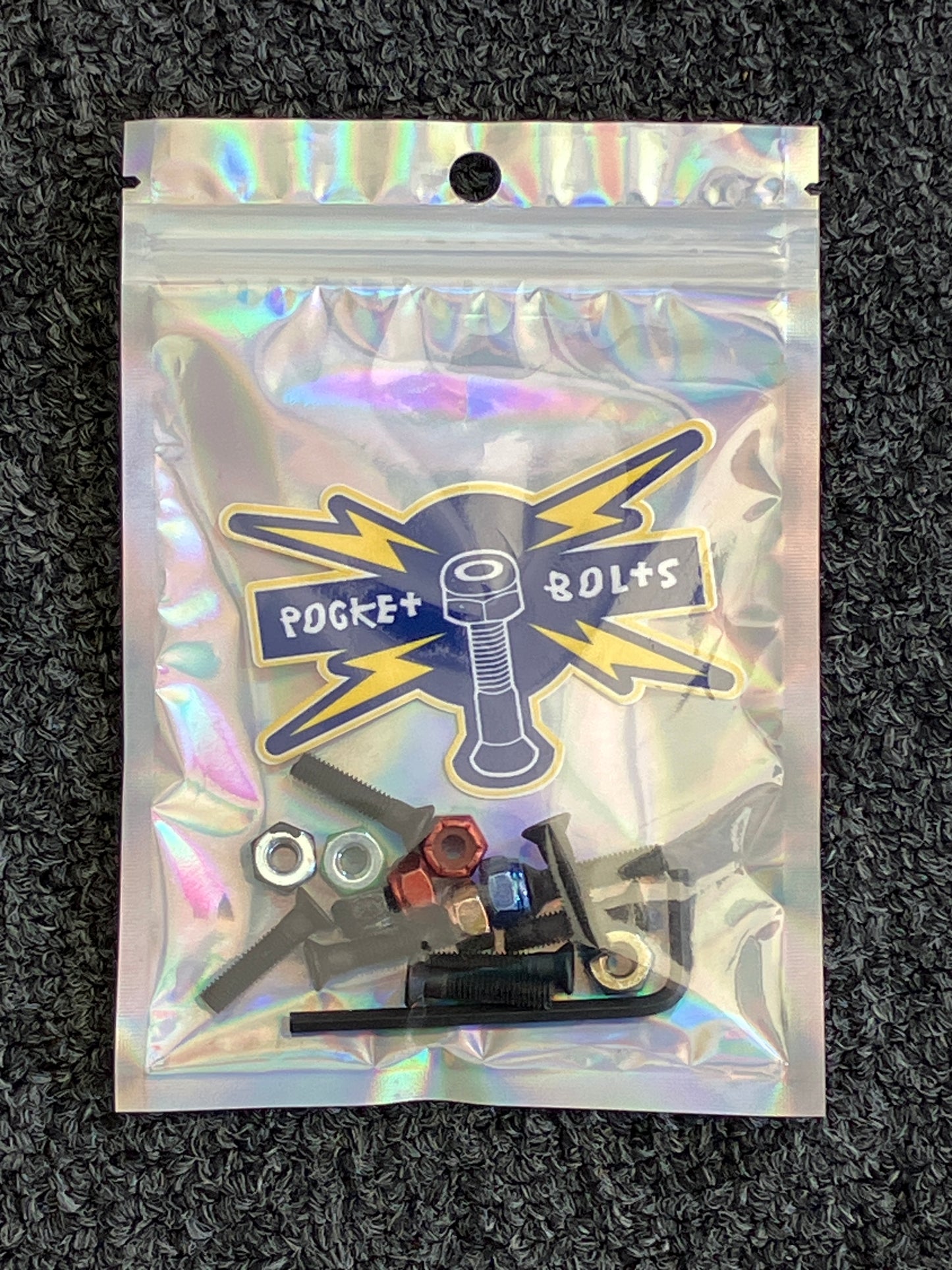 Pocket Bolts Black with Multicolored Nuts