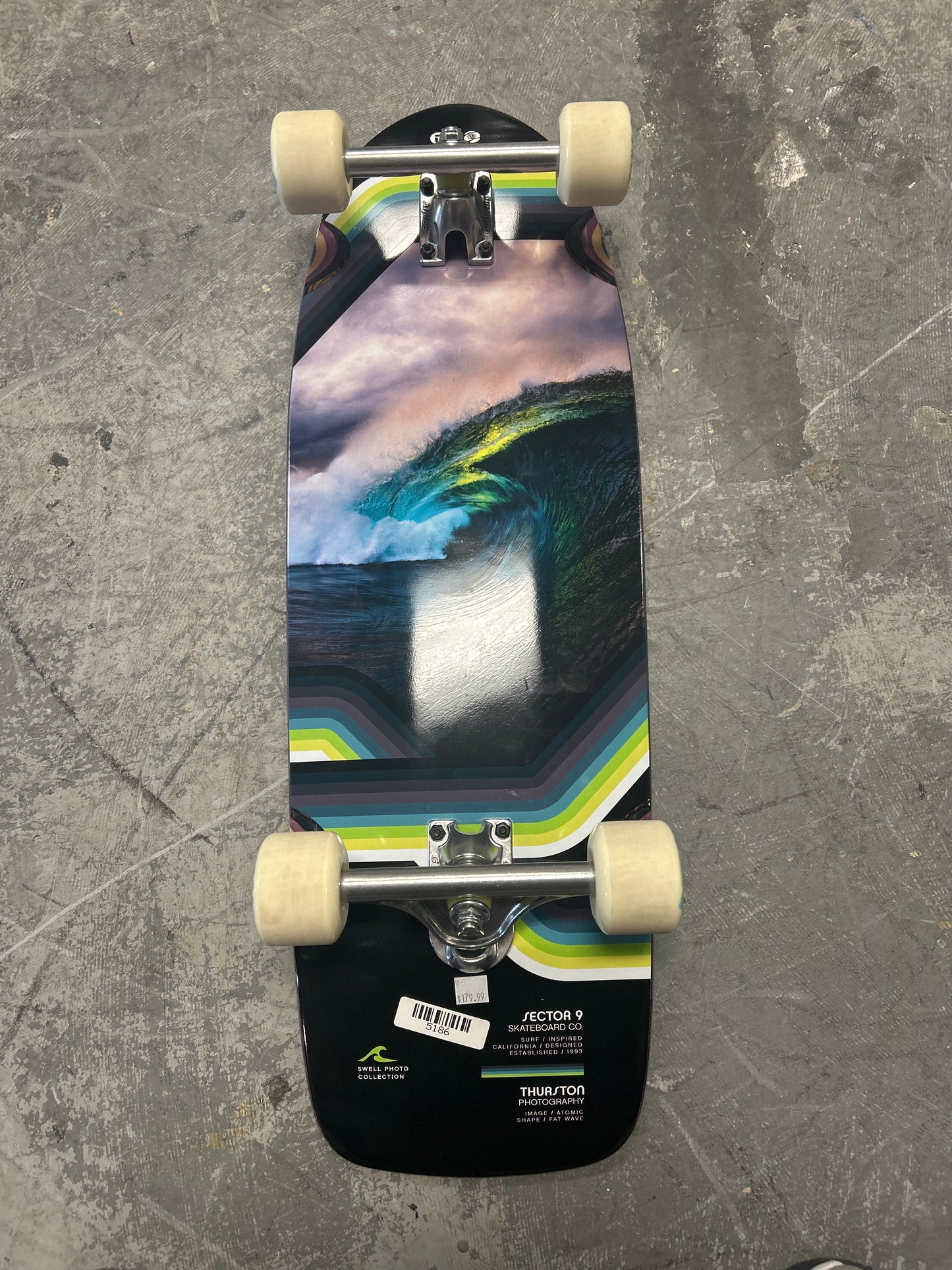 Sector 9 complete skateboard Fat Wave Fury cruiser 9.8x30