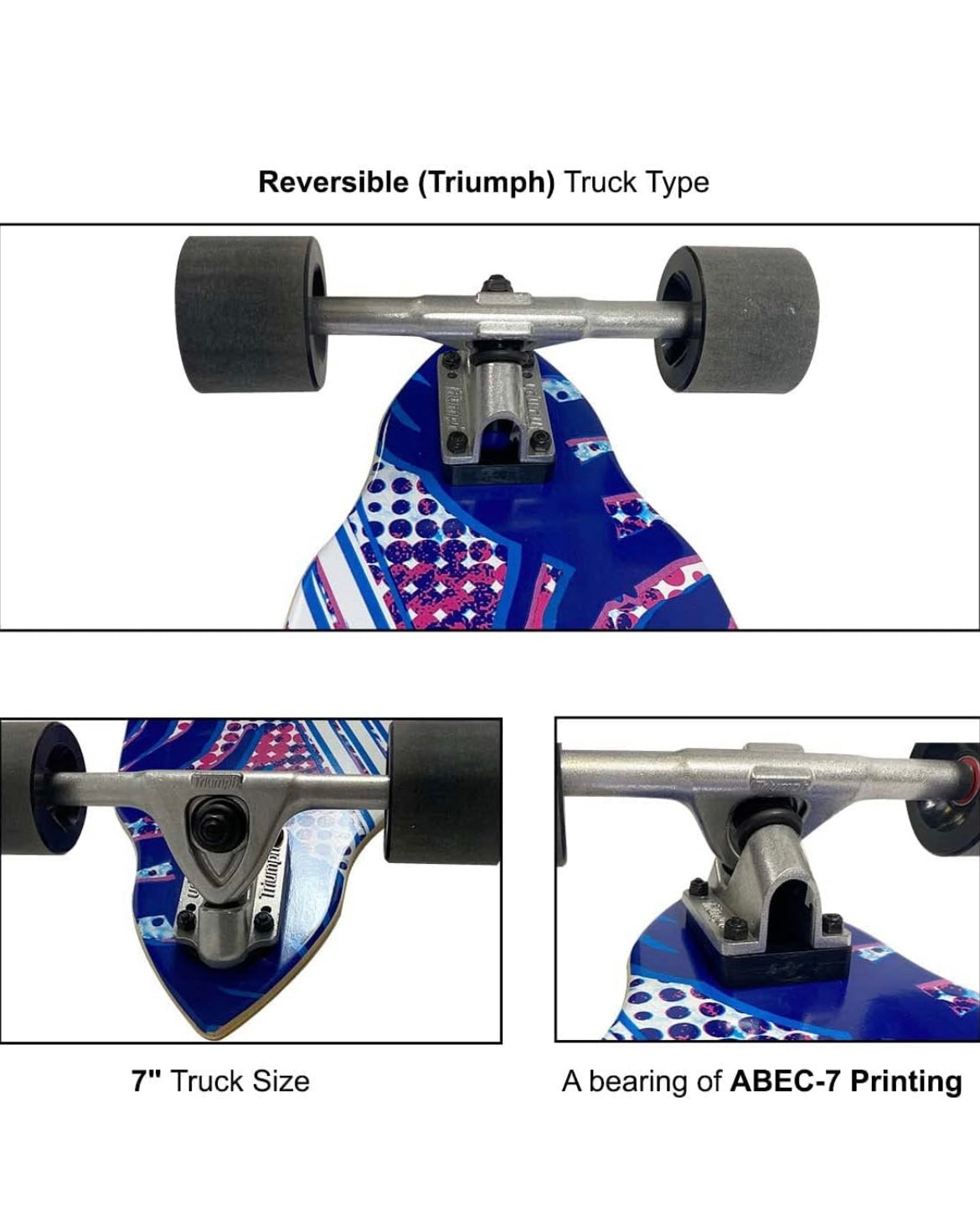 Gravity Longboard Blue/Pink