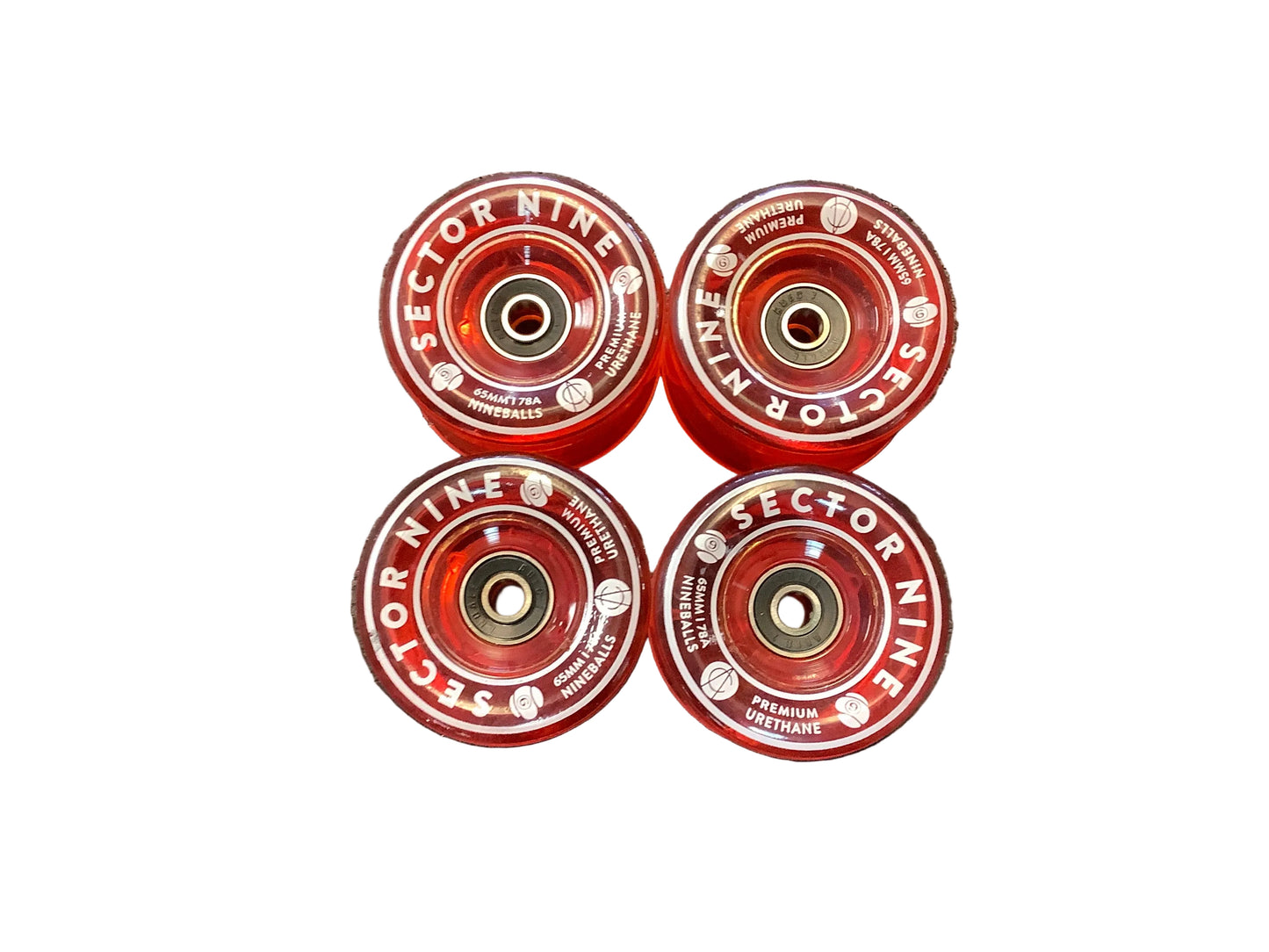 Sector 9 65mm 78a Nineballs Skateboard Wheels w bearings
