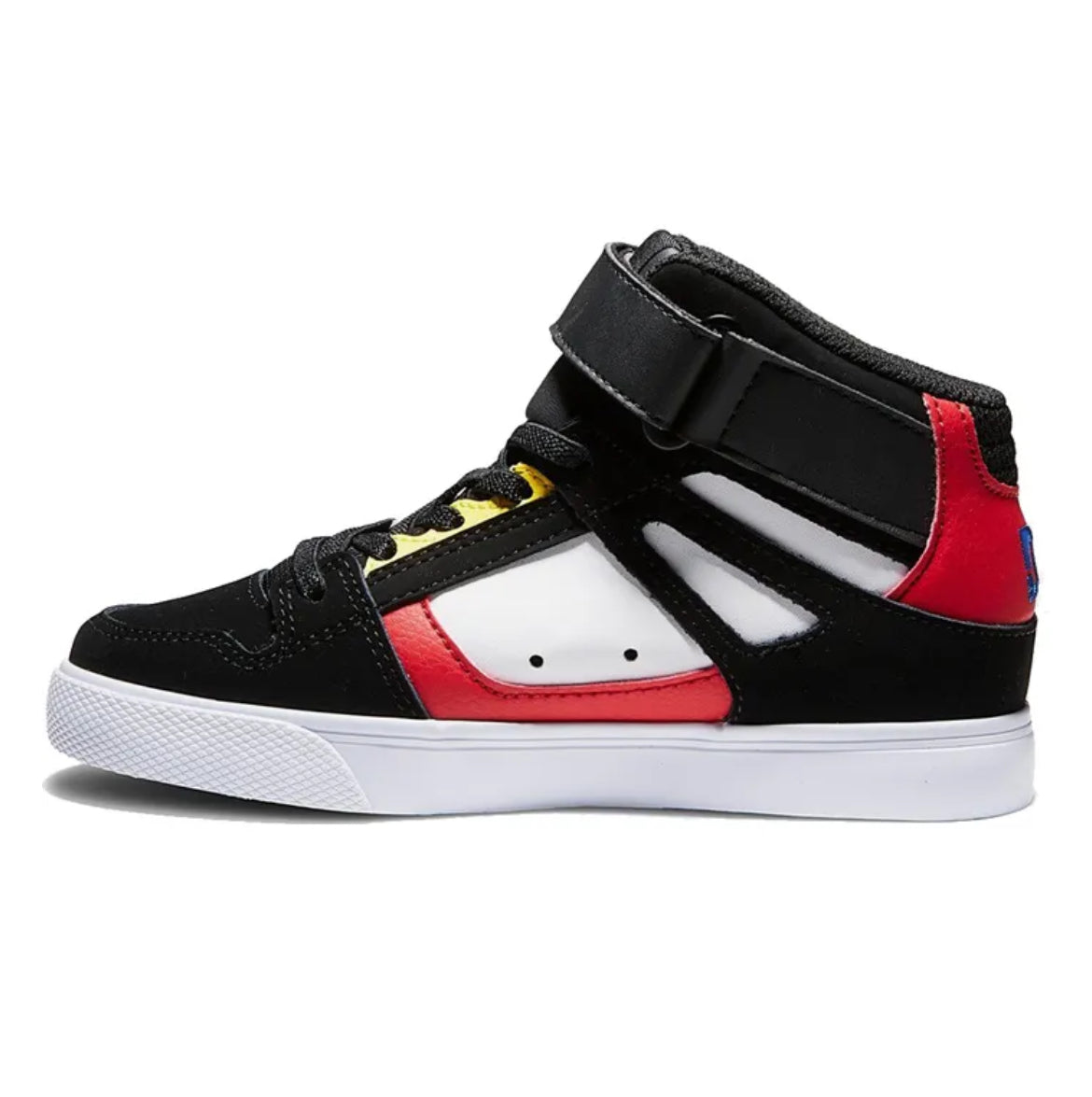 DC Pure High Top EV Kids Shoe Black/White/Red