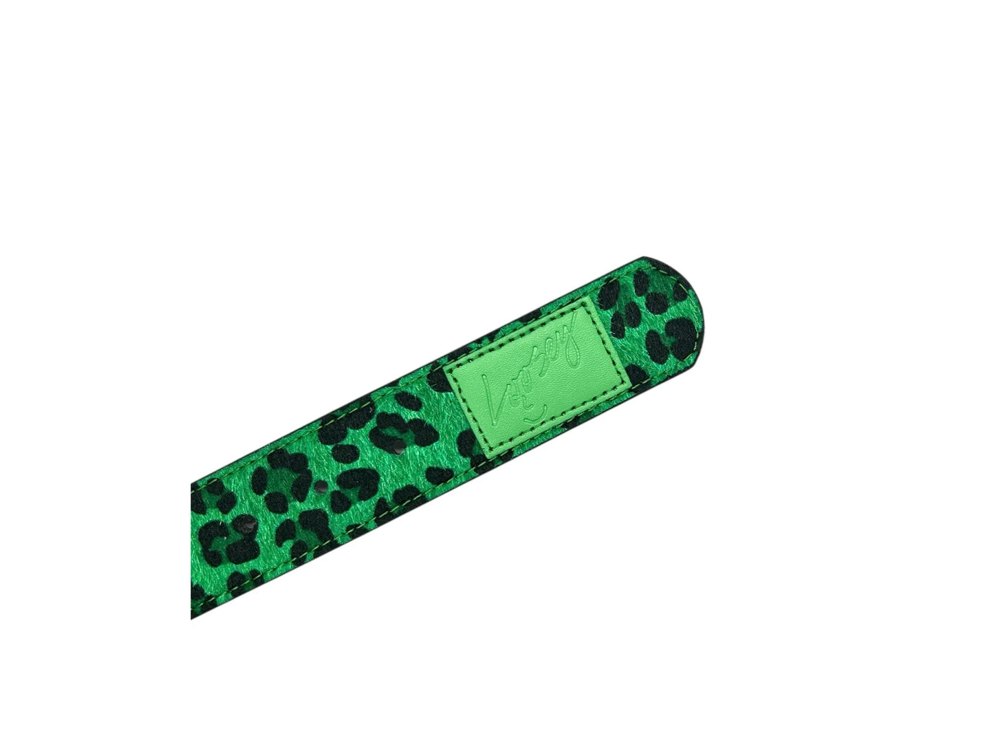 LOOSEY STUDDED GREEN CHEETAH BELT