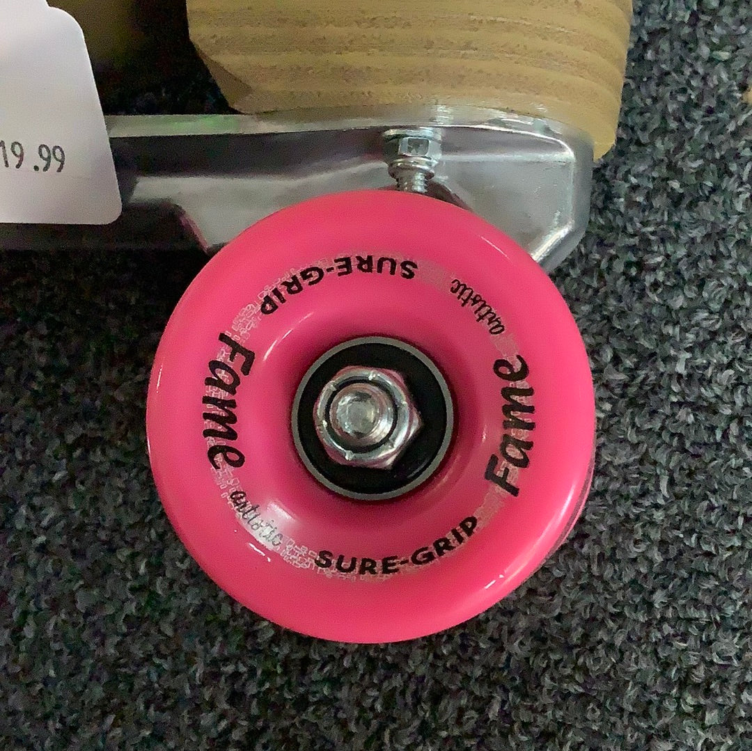 Impala Roller Skates Wavy Checker With pink Fame Wheels Size 6