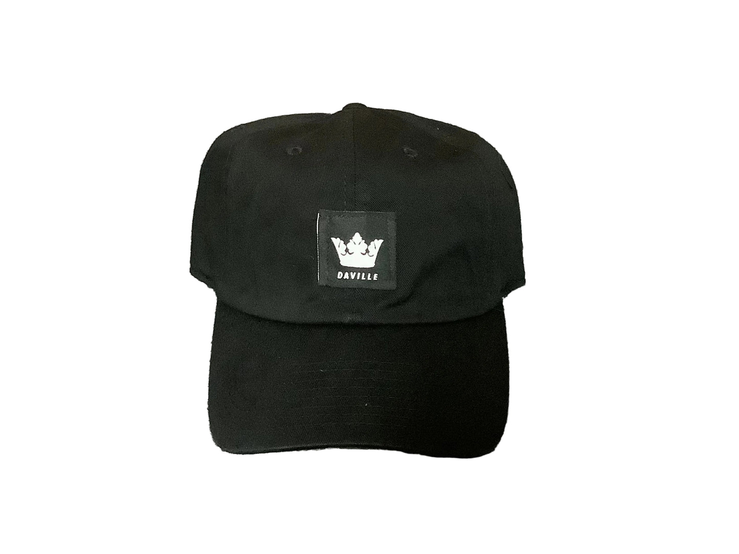 Daville dad hat with buckle strap Crown Logo Black
