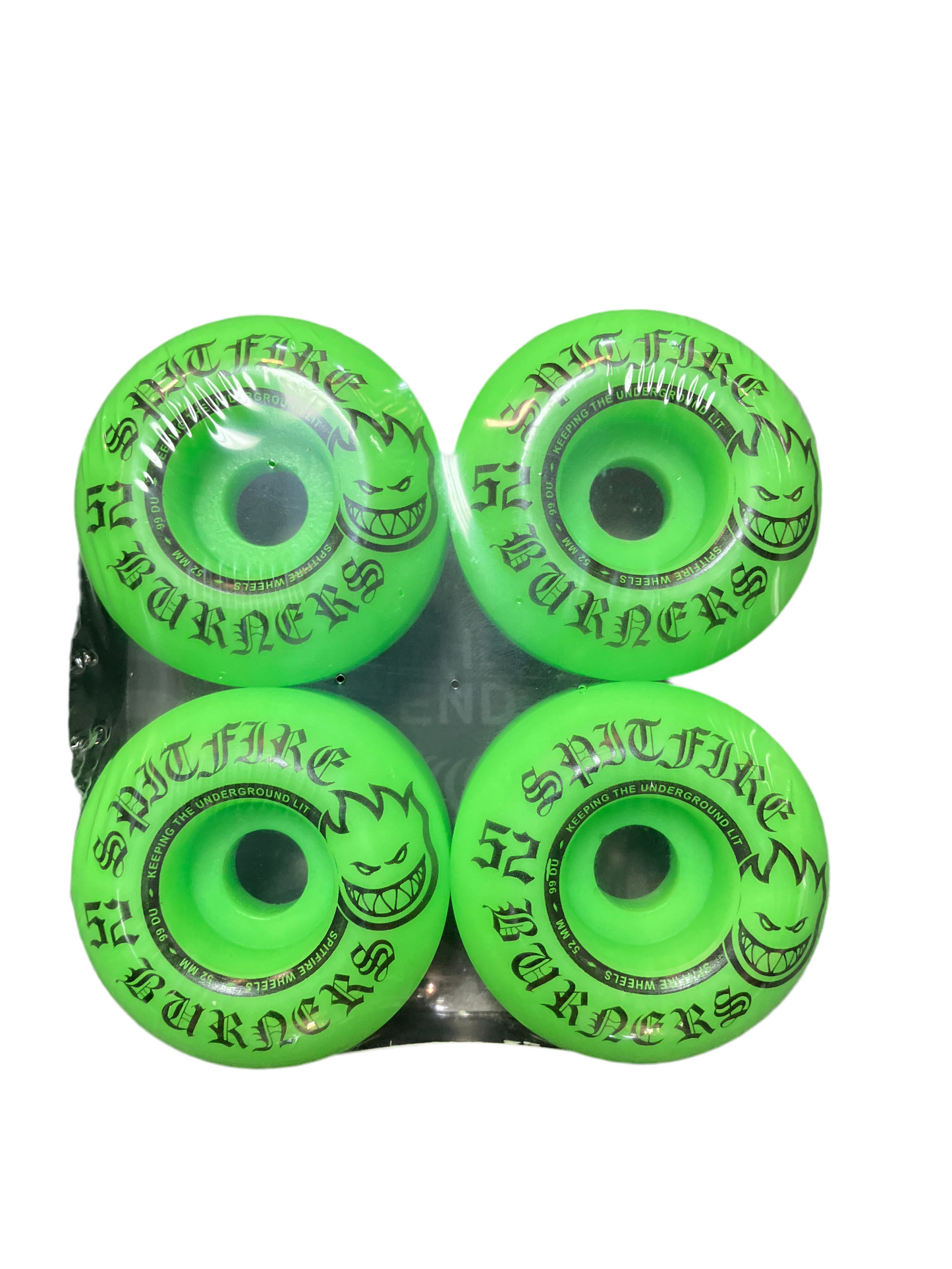 Spitfire 52mm wheels Burners 99A Green