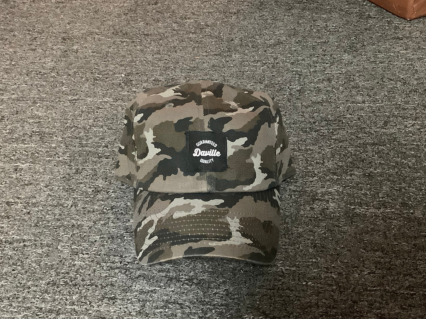 Daville dad hat with buckle strap Quality Logo camo