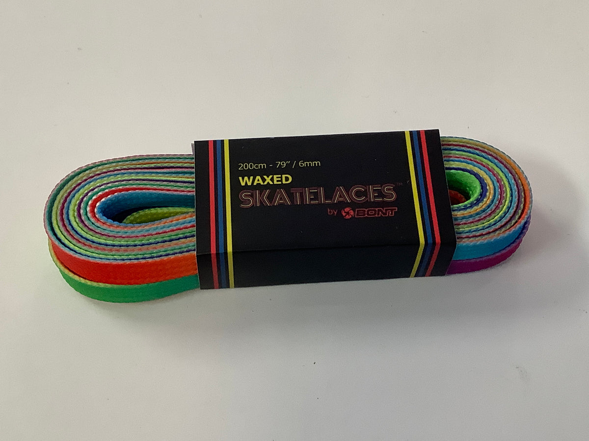 Bont Waxed Skate Laces Rainbow 200cm - 79” / 6mm shoe strings
