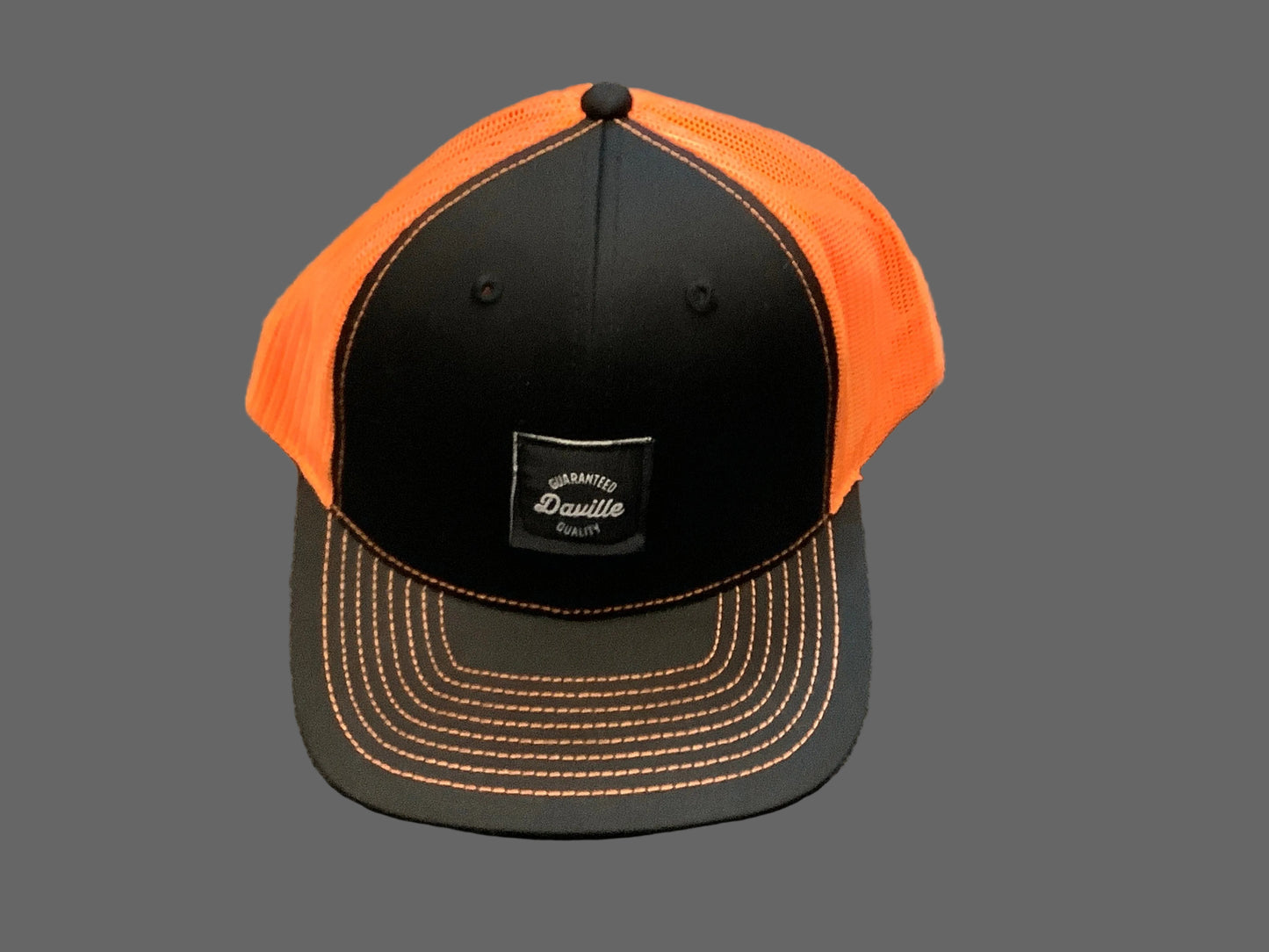 Daville trucker hat snapback Guarantee logo black/orange
