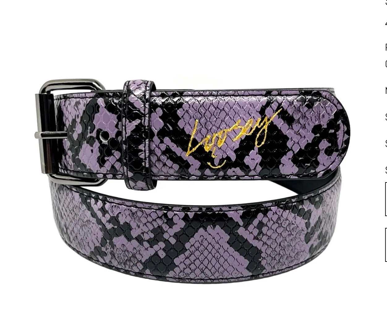 LOOSEY PURPLE SLITHER BELT